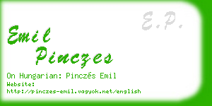emil pinczes business card