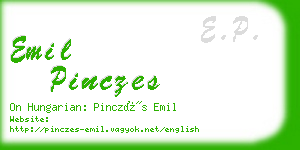 emil pinczes business card